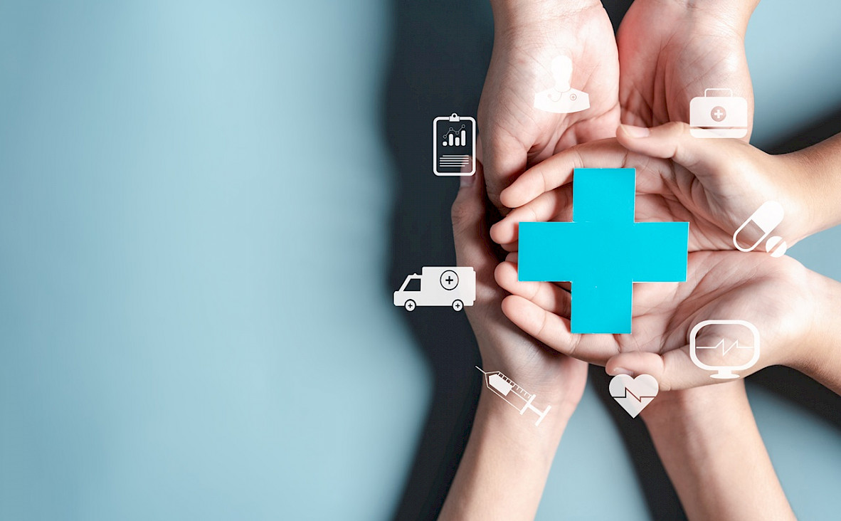 Bild zeigt wichtige Teile der Intensivpflege als zusammengehörendes Bild an